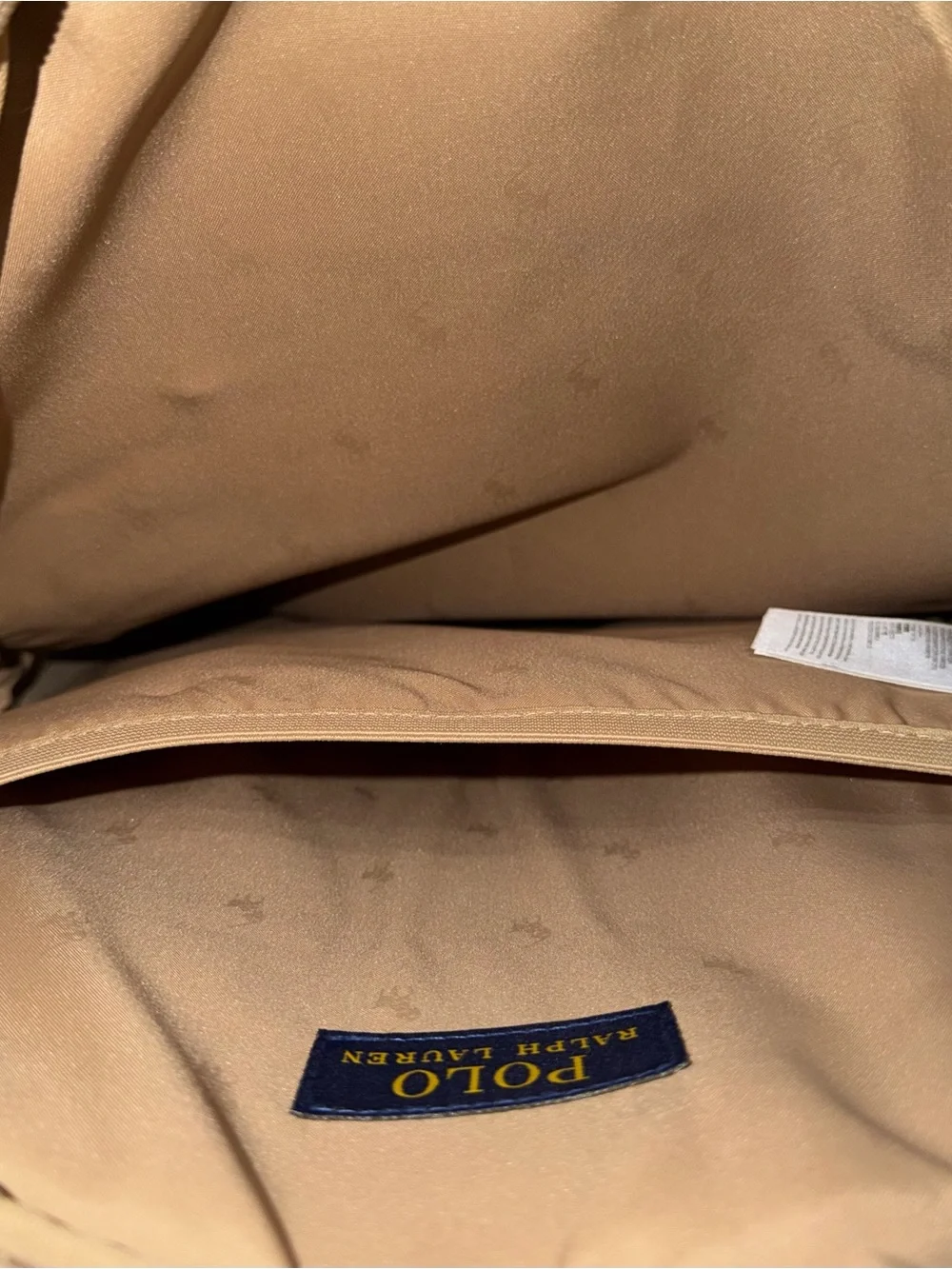 Polo by Ralph Lauren Embroidered Pony Vintage Khaki Canvas Backpack-New